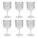 Set de 6 copas de acrílico transparente con diseño Tropical.