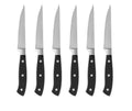 Set de 6 cuchillos de carne de acero inoxidable con mangos lisos.