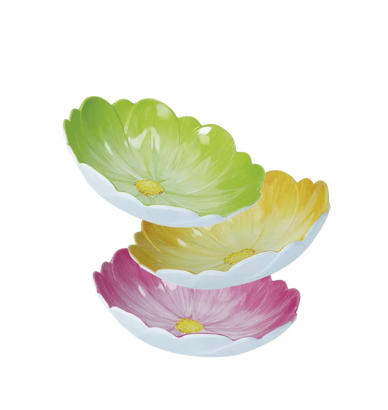 Set de 6 cuencos Fiori Col Surt con diferentes colores y estampados florales.