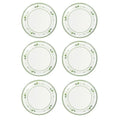Set de 6 platos de pan y postre de porcelana New Bone China, presentados sobre una superficie neutra.