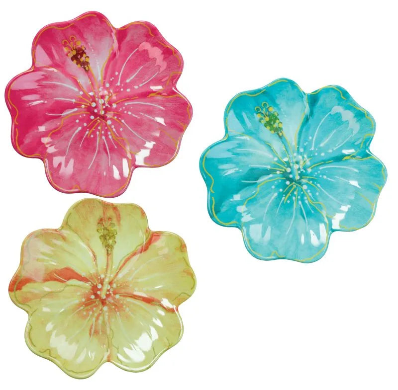 Set de 6 platos de postre Brandani Gift Group, colección Primula, con diseño de flores en colores surtidos.