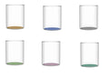 Set de 6 vasos Brandani con diseño italiano y colores surtidos variados.