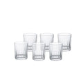 Set de 6 vasos de chupito Shot Linear con diseño lineal, presentados sobre fondo blanco.