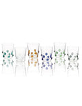 Set de 6 vasos Ginevrine de Brandani con diferentes colores surtidos.