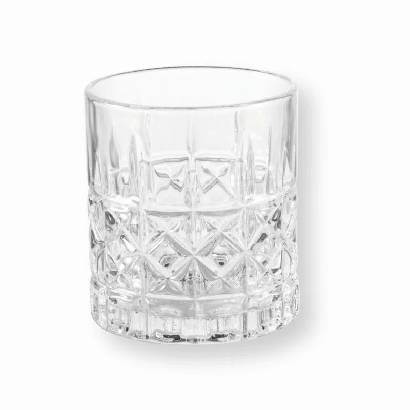 Set de 6 vasos Brandani con diseño Mosaico, presentados juntos sobre un fondo neutro.