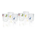 Set de 6 vasos de vidrio en color blanco, modelo Pavone de Brandani Gift Group.