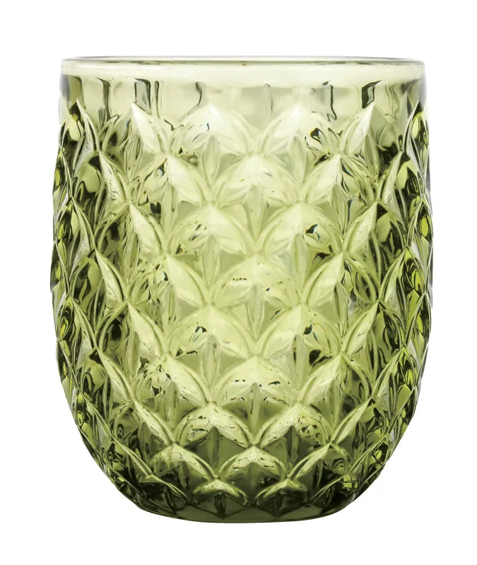 Set de 6 vasos de vidrio de color verde, modelo Scudo Verde, de Brandani.