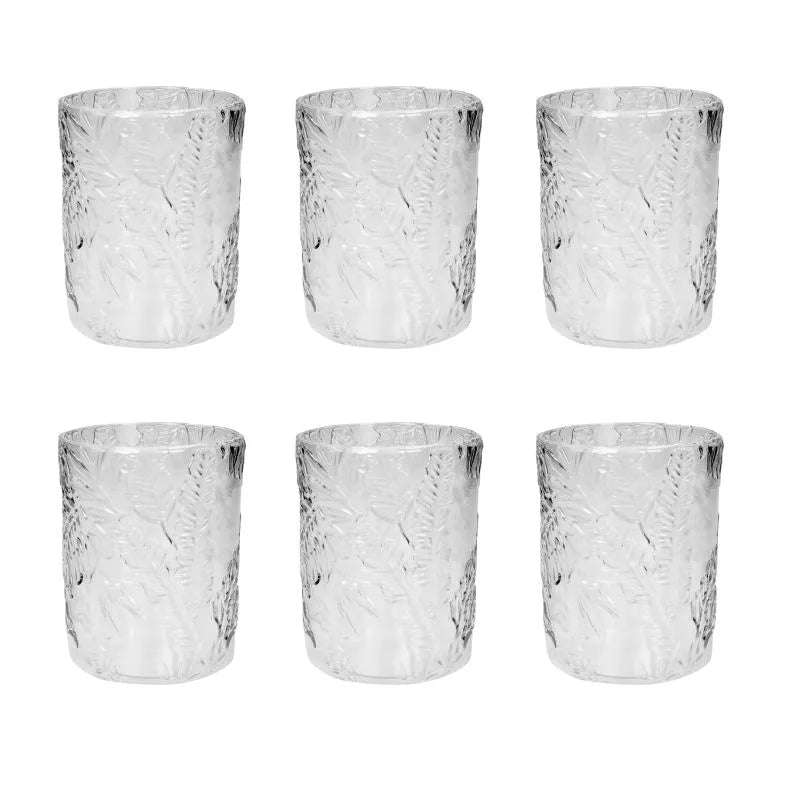 Set de 6 vasos acrílicos transparentes con diseño 'Tropical' de Brandani.