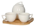 Set de café con bandeja, con detalles de diseño italiano, dimensiones 19 x 12.5 x 11 cm.