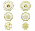 Set de 18 piezas de vajilla italiana Limoni en porcelana New Bone China, con diseño de limones.