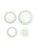 Set de mesa Brandani Polline Verde de 18 piezas en New Bone China, con platos llanos, hondos y de postre.