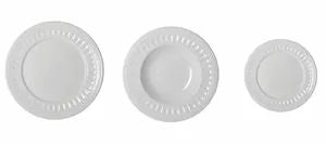 Set de vajilla italiana de 18 piezas, colección Senzatempo, fabricada en New Bone China.