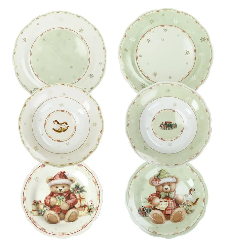Set de mesa de 18 piezas de la colección Coccole, con diseño italiano.
