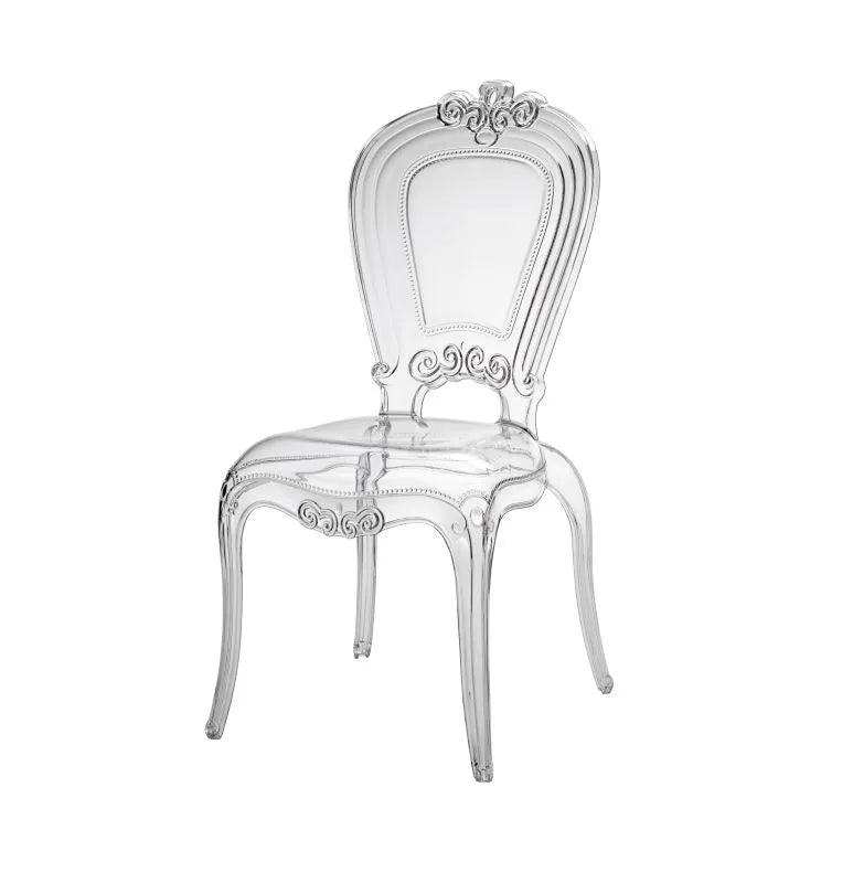 Silla Duquesa Plex, diseño italiano en color transparente.
