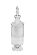 Tarro Alto Merlino con tapa, de cerámica blanca, con base redonda y cuerpo alto cilíndrico, ideal para decoración o.