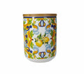 Tarro Citrus de porcelana New Bone China con tapa hermética de bambú.