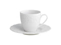 Taza de café Gran Gala de porcelana bone China con borde dorado.