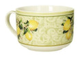 Taza de desayuno Limoni en New Bone China, con estampado de limones.