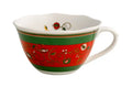 Taza de desayuno Brandani colección Tempo Di Festa en color rojo.