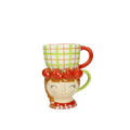 Taza Doble Lady Fragola de cerámica con diseño floral, imagen principal del producto.
