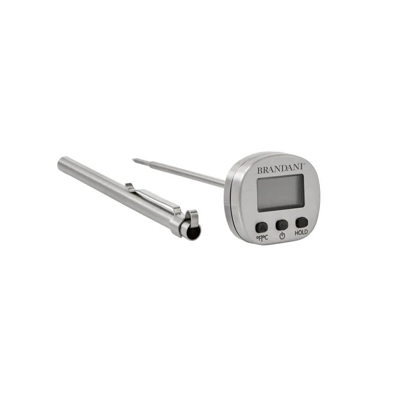 Termómetro digital profesional para carne con sonda de acero inoxidable.