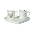 Set Tete a Tete Amore Mio Righe: bandeja con dos tazas a juego con diseño de rayas.