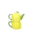 Tetera con taza Limone de cerámica, diseño italiano.