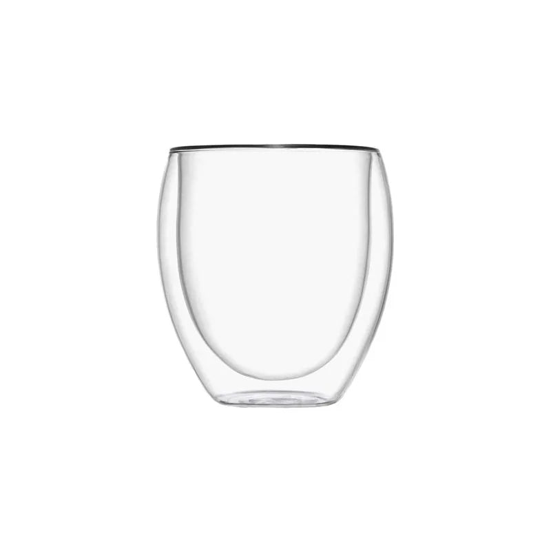 Vaso De Borosilicato (doble Pared) C/plato. Set 2 Piezas — Brandani Gift Group