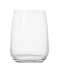 Vaso Oblio de cristal transparente, con un diseño moderno y elegante, presentado como jarrón.