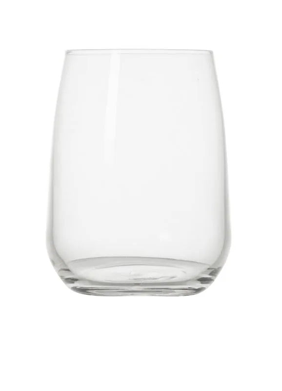 Vaso Oblio de cristal transparente, con un diseño moderno y elegante, presentado como jarrón.