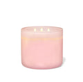 Vela perfumada de 3 mechas en recipiente de cristal rosa, con cera de soja y aroma Potpourri.