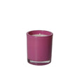 Vela perfumada de color rosa con aroma a rosa, presentada sola.